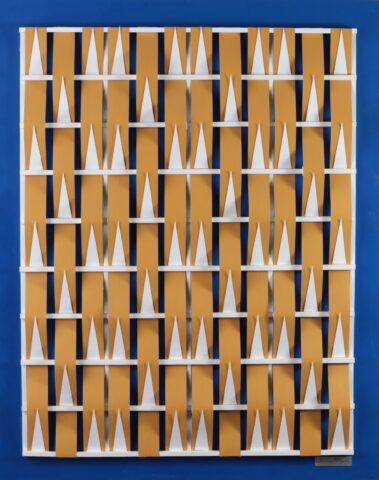 Domenico Fatigati, Quadro blu ocra triangoli